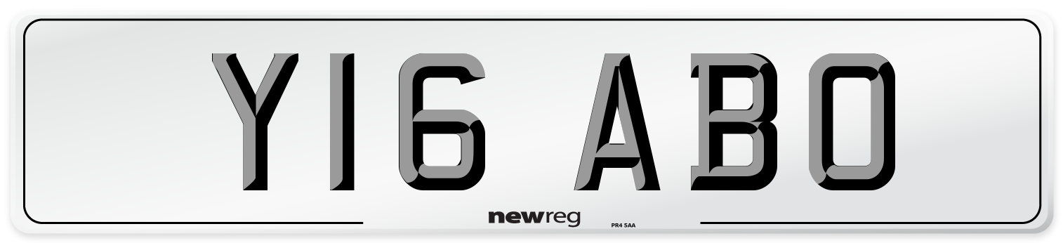 Y16 ABO Number Plate from New Reg